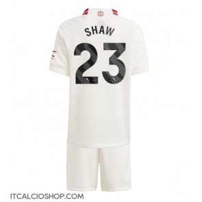 Manchester United Luke Shaw #23 Terza Maglia Bambino 2023-24 Manica Corta (+ Pantaloni corti)